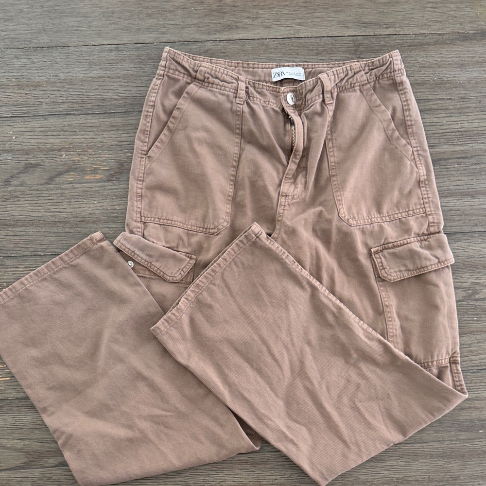 Zara Men's Brown Cargo Pants